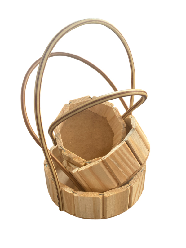 Cesta Fraldeira em Madeira Natural com Alça de Fibra Sintética – Rústica e Charmosa - Image 8
