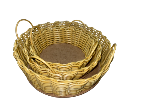 Kit com 10 Bandeja Redonda de Fibra Sintética – Ideal para Decoração, Fruteiras e Pãozeira - Image 2