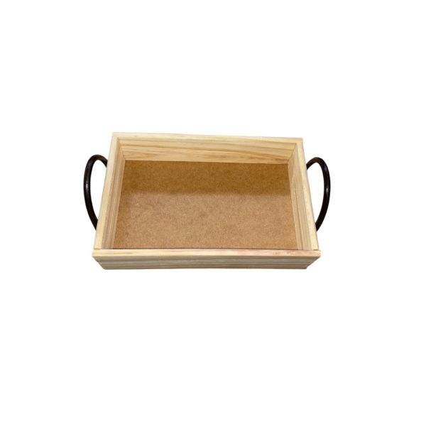 Bandeja Retangular Pequena em Madeira Pinus com Alças – Perfeita para Café da Manhã - Image 2