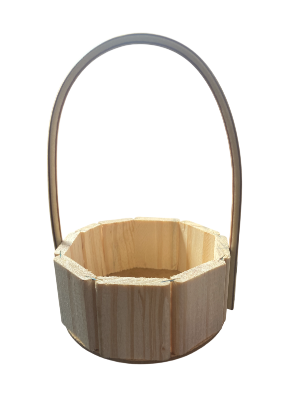 Cesta Fraldeira em Madeira Natural com Alça de Fibra Sintética – Rústica e Charmosa - Image 2