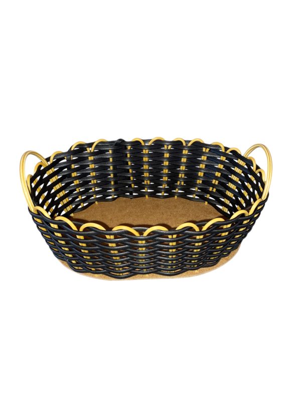 Cesta Pãozeira Oval em Fibra Sintética com Alça – 25 x 15cm – Ideal para Servir Pães e Café da Manhã
