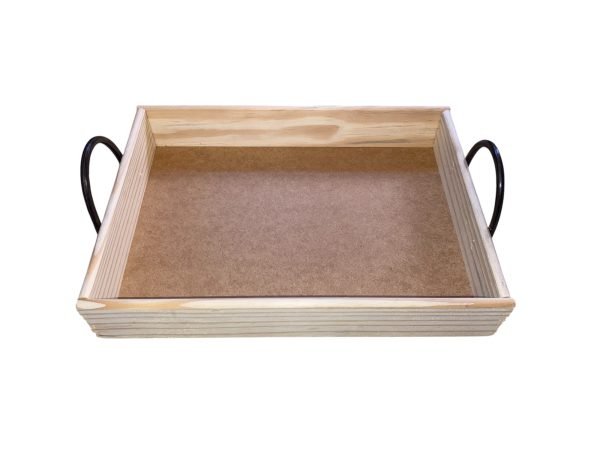 Bandeja Retangular Grande em Madeira Pinus com Alças – Perfeita para Café da Manhã - Image 3