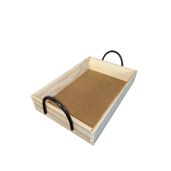 Kit com 5 Bandeja Retangular em Madeira Pinus com Alças para Café da Manhã - Image 7