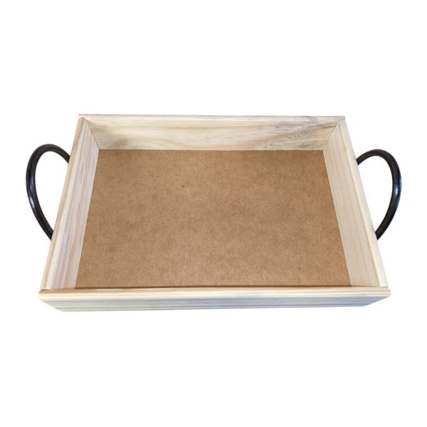 Bandeja Retangular Média em Madeira Pinus com Alças – Perfeita para Café da Manhã - Image 5