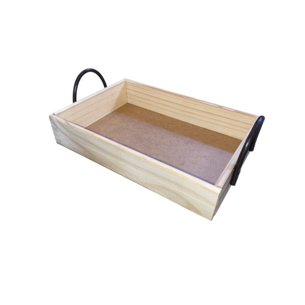 Bandeja Retangular Média em Madeira Pinus com Alças – Perfeita para Café da Manhã - Image 8