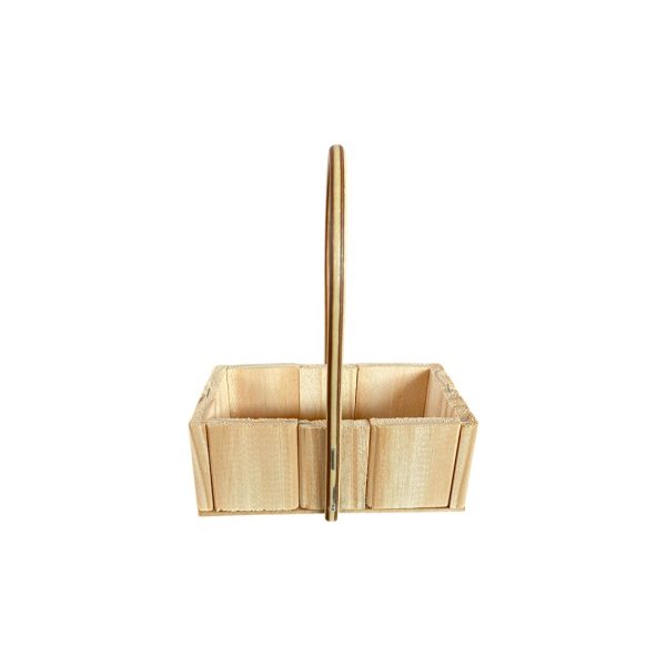 Kit 10 Mini Cestas de Madeira Retangular com Alça Central – Ideal para Presentes e Decoração