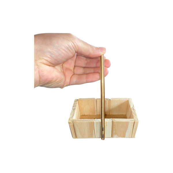 Kit 10 Mini Cestas de Madeira Retangular com Alça Central – Ideal para Presentes e Decoração - Image 2
