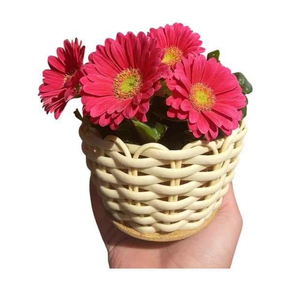 Kit com 10, 20 ou 40 Cachepot Decorativos para Flores – 13x10x8cm – Fibra Sintética