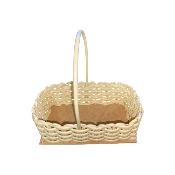 Kit 10 Cestas Decorativas 14x8cm com Alça – Artesanais em Fibra Sintética
